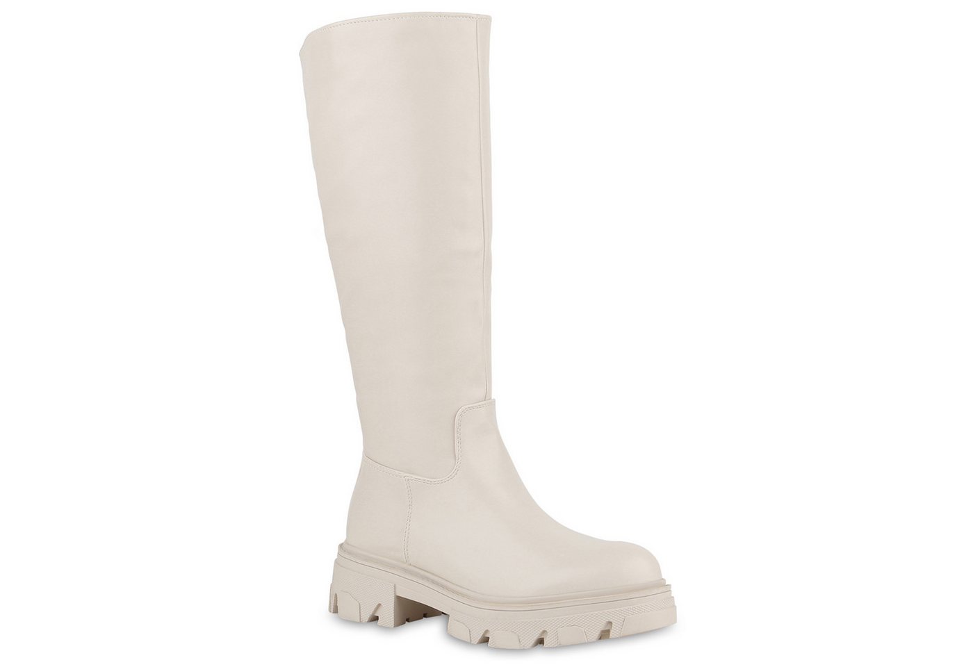 VAN HILL 837869 Schlupfstiefel Damen Schlupfstiefel Stiefel Plateau Vorne Profil-Sohle von VAN HILL