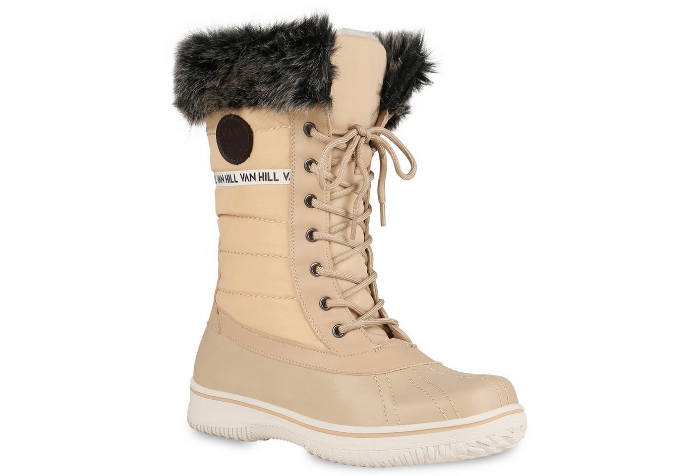 VAN HILL 838030 Winterstiefel Warm Gefütterte Damen Stiefeletten Winterboots Stiefel von VAN HILL