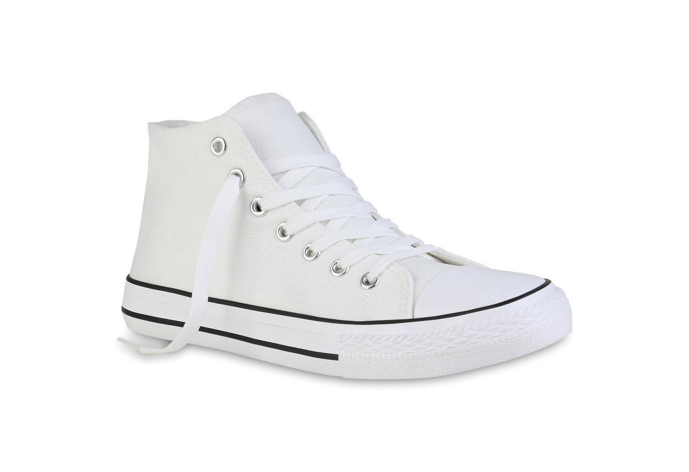 VAN HILL 838463 Sneaker Damen Sneaker High Schnürer Bequeme Basic Stoff von VAN HILL