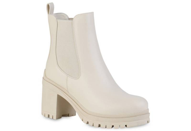 VAN HILL 839435 Chelseaboots Damen Chelsea Boots Stiefeletten Plateau Vorne Profil-Sohle von VAN HILL