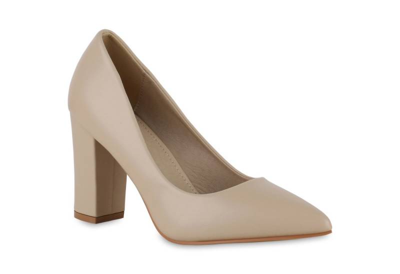 VAN HILL 839438 Pumps Damen Spitze Pumps Blockabsatz Klassische Basic Absatz- von VAN HILL