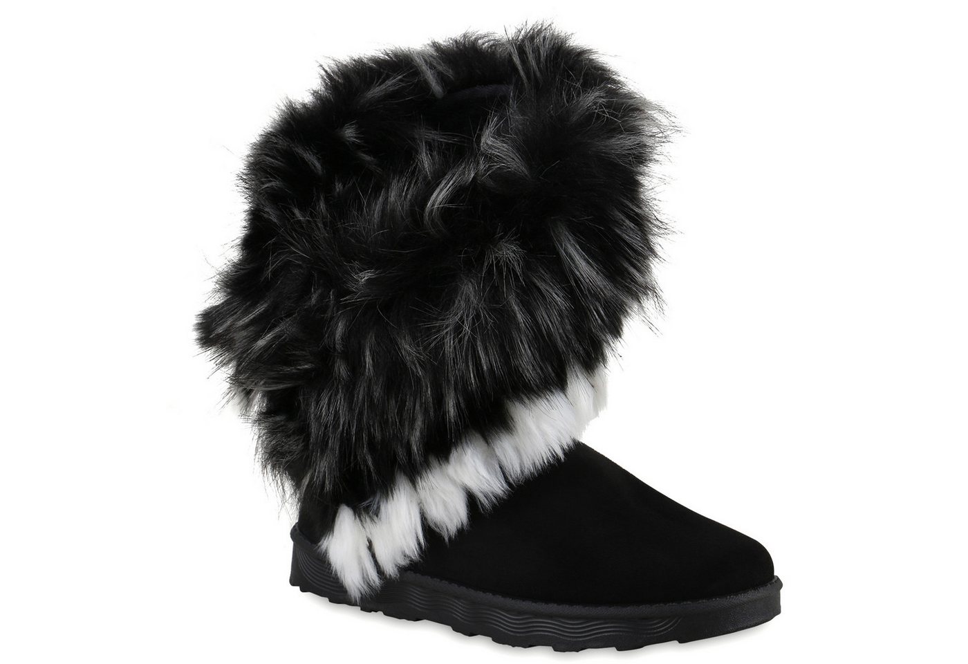 VAN HILL 839604 Winterstiefelette Damen Warm Gefüttert Winter Boots Stiefeletten Kunstfell von VAN HILL