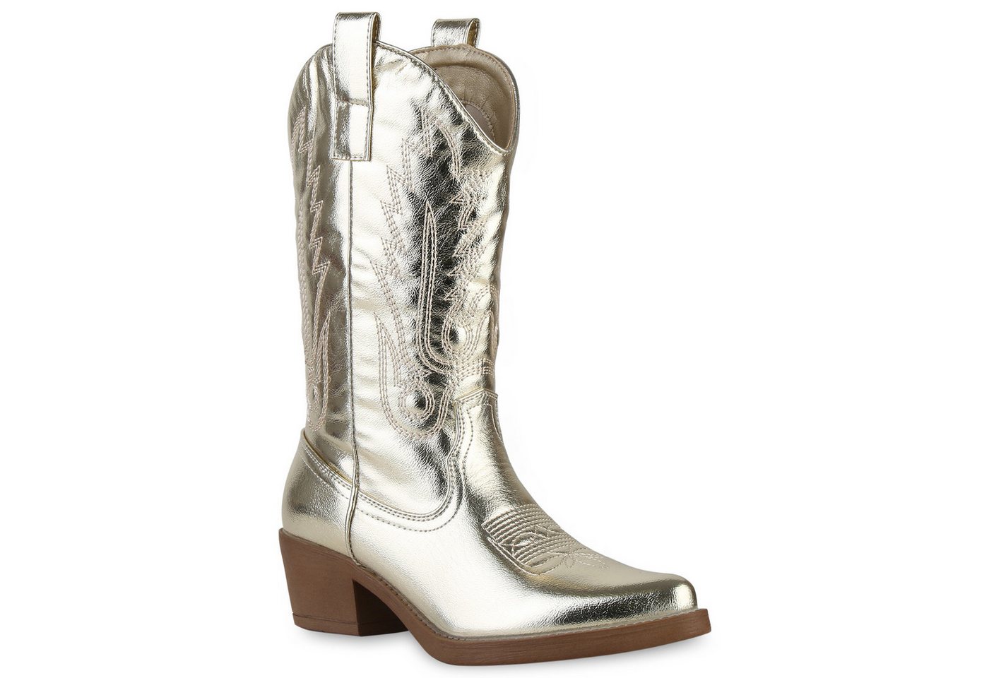 VAN HILL 839883 Cowboystiefel Damen Stiefel Cowboystiefel Stickereien Boots Spitze von VAN HILL