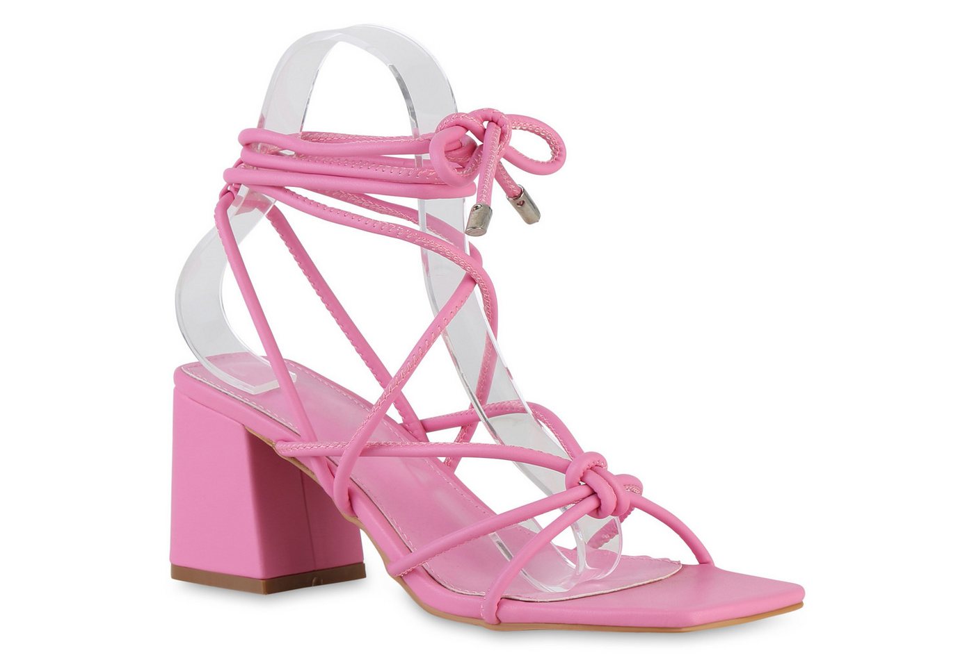 VAN HILL 839939 Riemchensandalette Damen Riemchensandaletten Sandaletten Schnürer Leder-Optik von VAN HILL