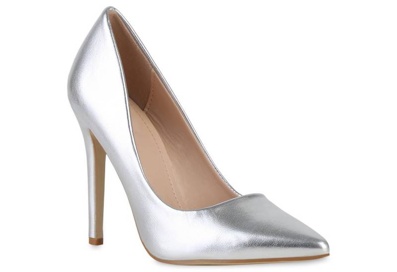 VAN HILL 840033 High-Heel-Pumps Damen High Heels Pumps Spitze Stiletto Party Leder-Optik von VAN HILL