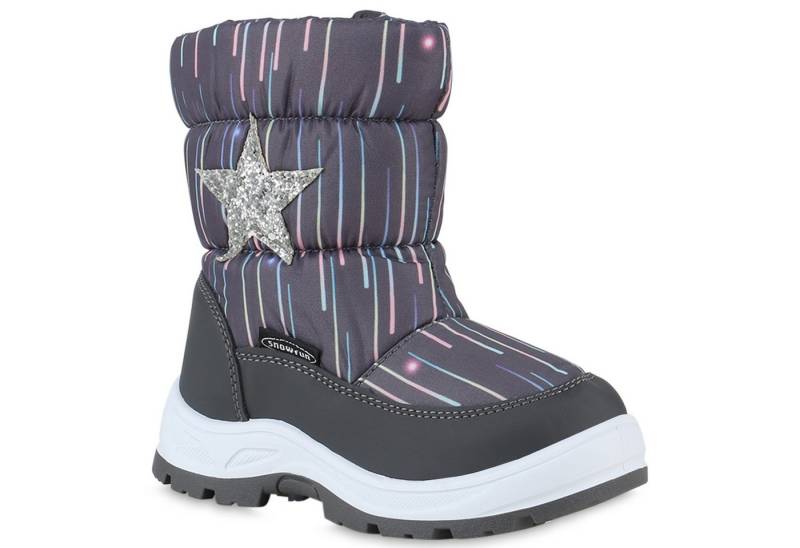 VAN HILL 840077 Winterboots Kinder Warm Gefütterte Winter Boots Gesteppte Glitzer von VAN HILL