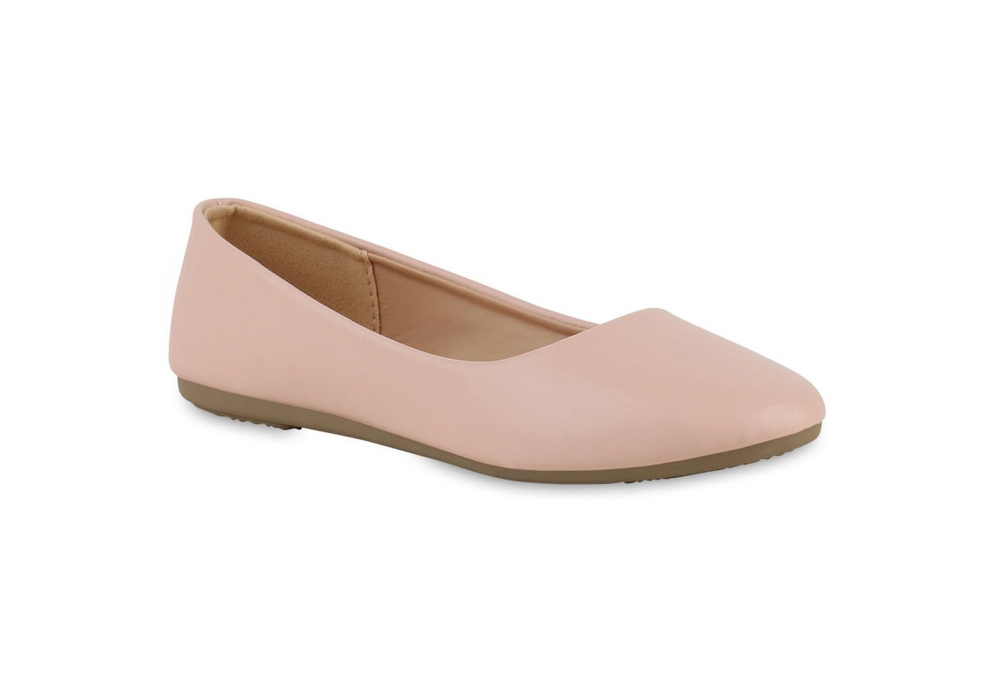 VAN HILL 840129 Ballerina Damen Klassische Ballerinas Slippers Basic Leder-Optik von VAN HILL