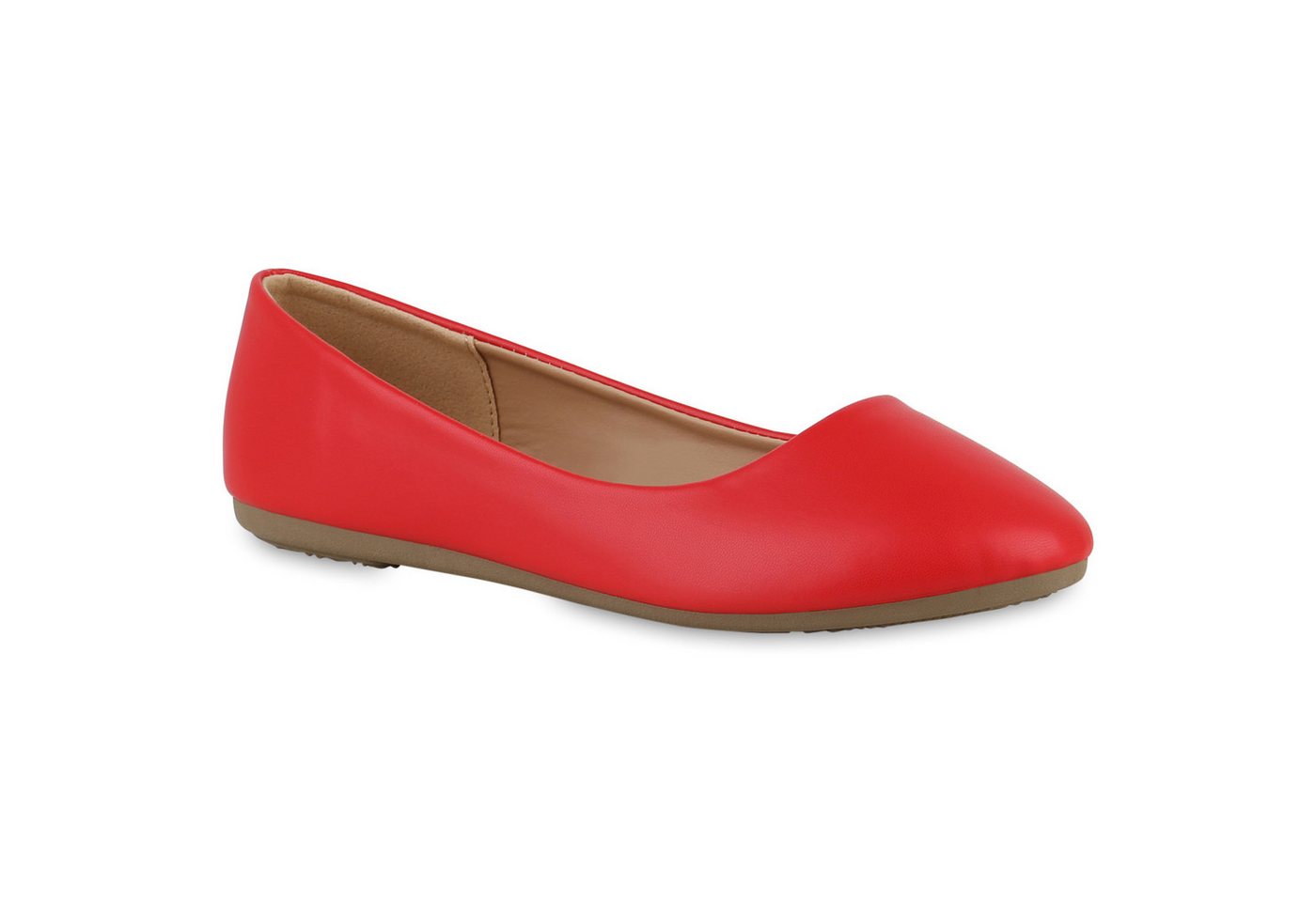 VAN HILL 840129 Ballerina Damen Klassische Ballerinas Slippers Basic Leder-Optik von VAN HILL