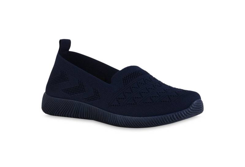 VAN HILL 840201 Laufschuh Damen Sportschuhe Slip Ons Sportliche Strick Profil-Sohle von VAN HILL