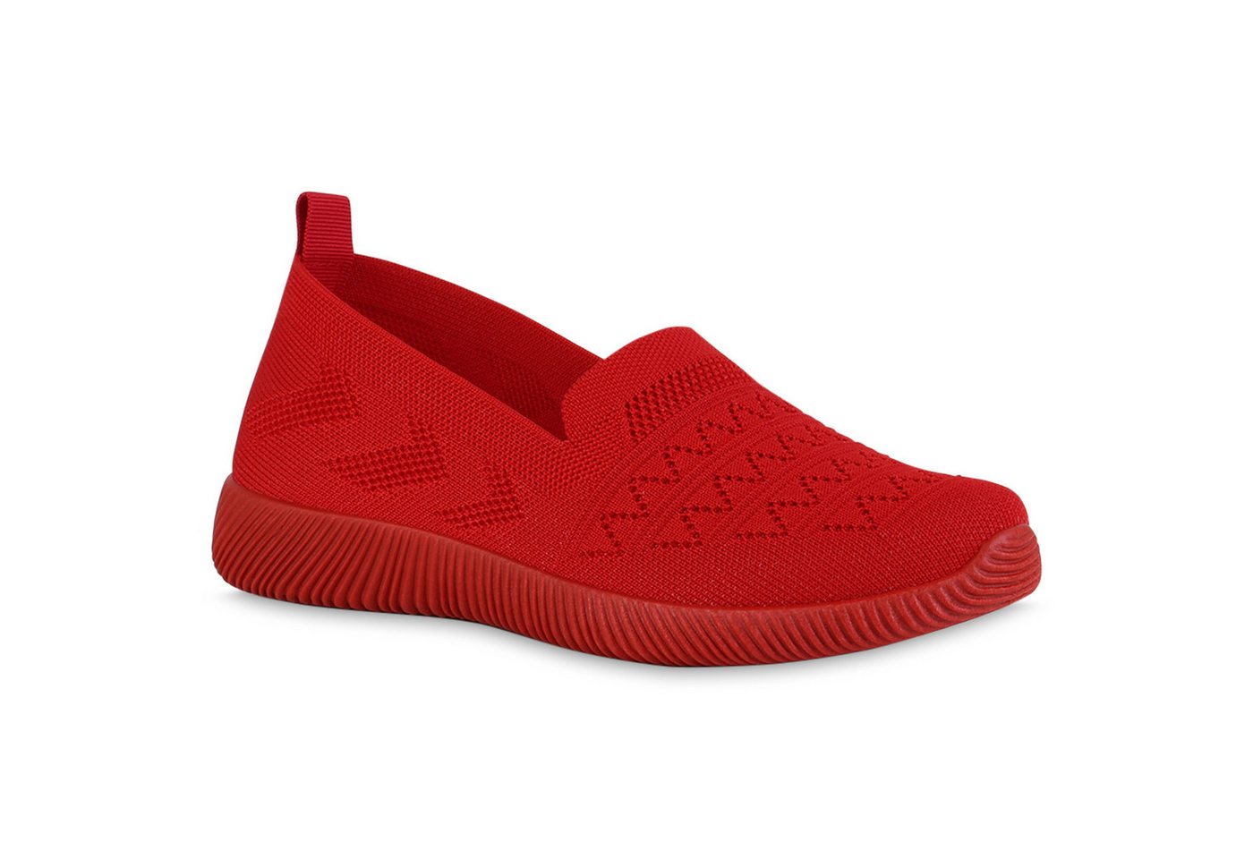 VAN HILL 840201 Laufschuh Damen Sportschuhe Slip Ons Sportliche Strick Profil-Sohle von VAN HILL