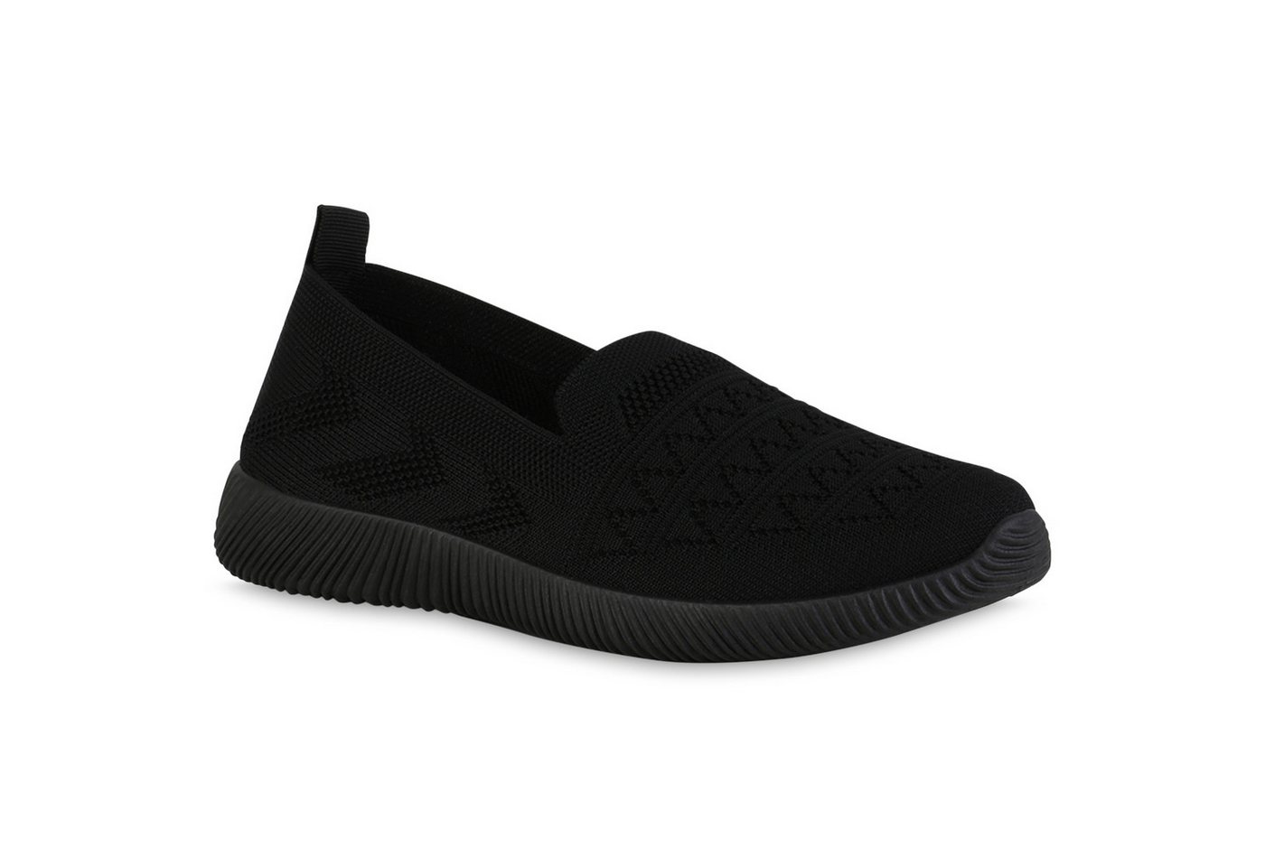 VAN HILL 840201 Laufschuh Damen Sportschuhe Slip Ons Sportliche Strick Profil-Sohle von VAN HILL