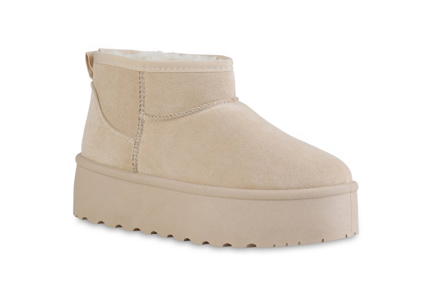 VAN HILL 840485 Plateaustiefelette Damen Warm Gefütterte Plateau Boots Stiefeletten von VAN HILL