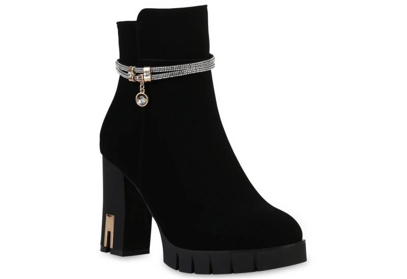 VAN HILL 840506 Stiefelette Damen Leicht Gefütterte Klassische Stiefeletten Strass von VAN HILL