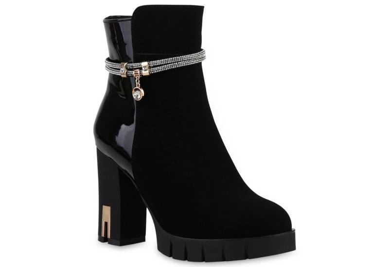 VAN HILL 840506 Stiefelette Damen Leicht Gefütterte Klassische Stiefeletten Strass von VAN HILL