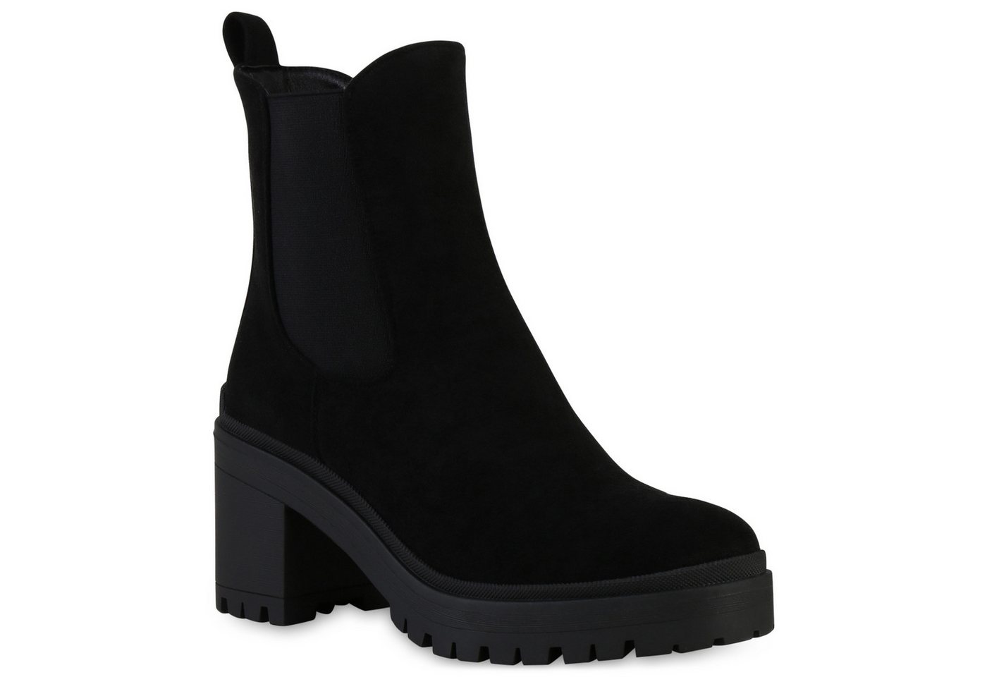 VAN HILL 840564 Chelseaboots Damen Leicht Gefütterte Chelsea Boots Stiefeletten Plateau- von VAN HILL