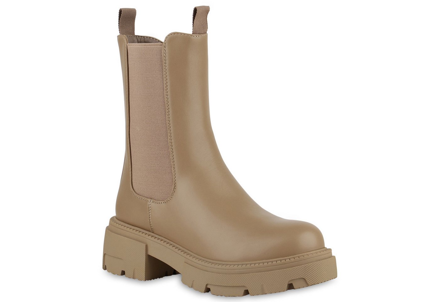 VAN HILL 840576 Plateaustiefelette Damen Leicht Gefütterte Plateau Boots Profil-Sohle von VAN HILL