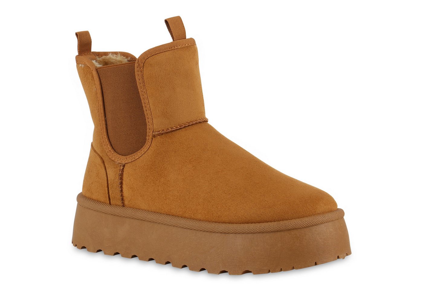 VAN HILL 840621 Plateaustiefelette Damen Warm Gefütterte Plateau Boots Stiefeletten Winter von VAN HILL