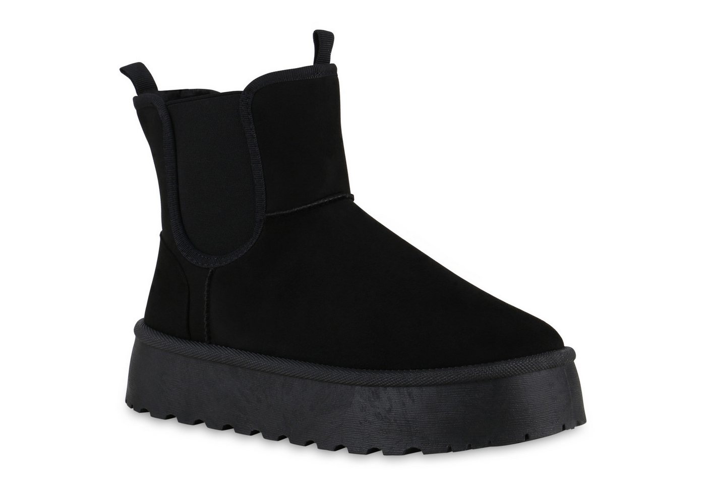 VAN HILL 840621 Plateaustiefelette Damen Warm Gefütterte Plateau Boots Stiefeletten Winter von VAN HILL