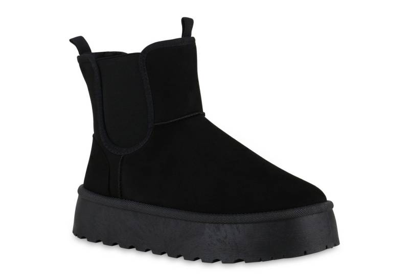 VAN HILL 840621 Plateaustiefelette Damen Warm Gefütterte Plateau Boots Stiefeletten Winter von VAN HILL