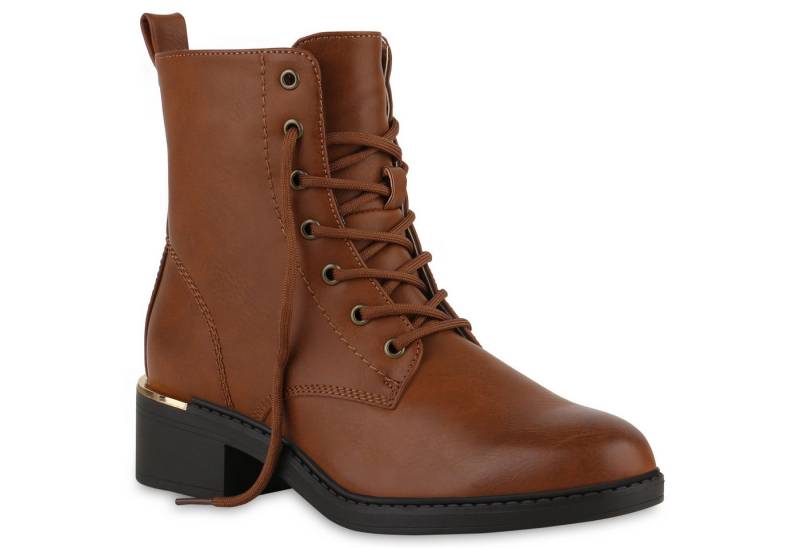 VAN HILL 840626 Schnürstiefelette Damen Schnürstiefeletten Stiefeletten Schnürer Basic Schnür- von VAN HILL