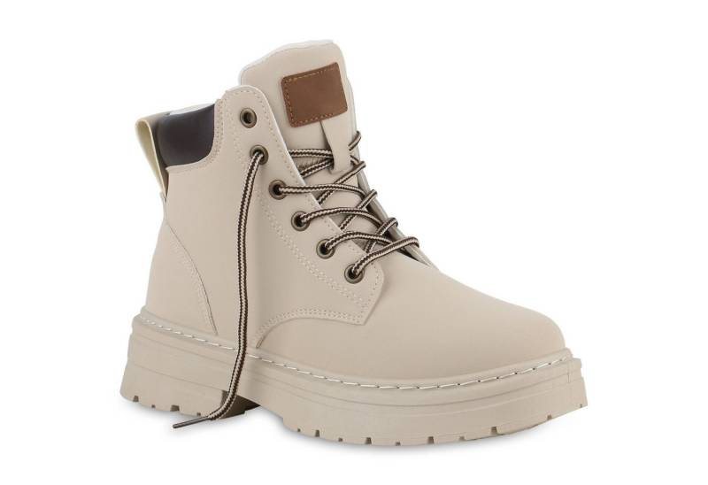 VAN HILL 840690 Stiefelette Damen Worker Boots Stiefeletten Bequeme Outdoor Plateau- von VAN HILL