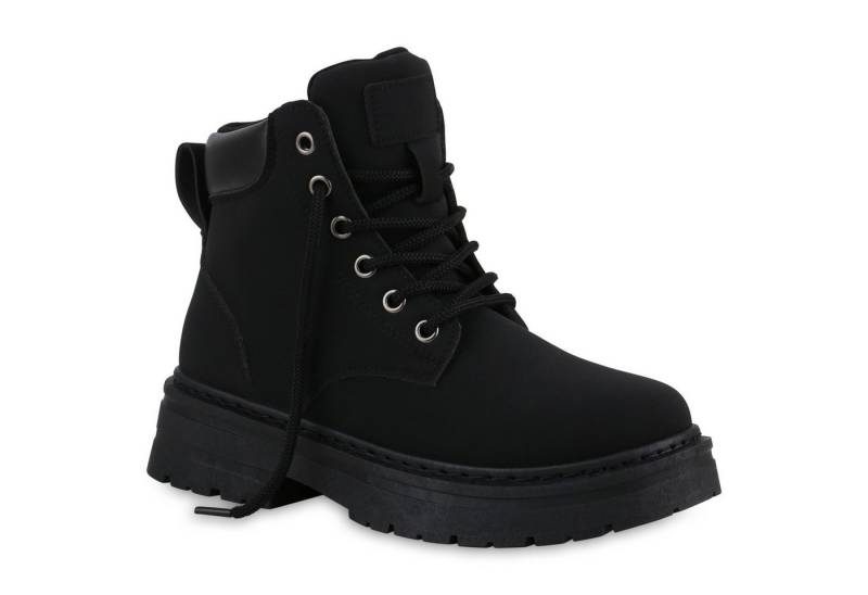 VAN HILL 840690 Stiefelette Damen Worker Boots Stiefeletten Bequeme Outdoor Plateau- von VAN HILL