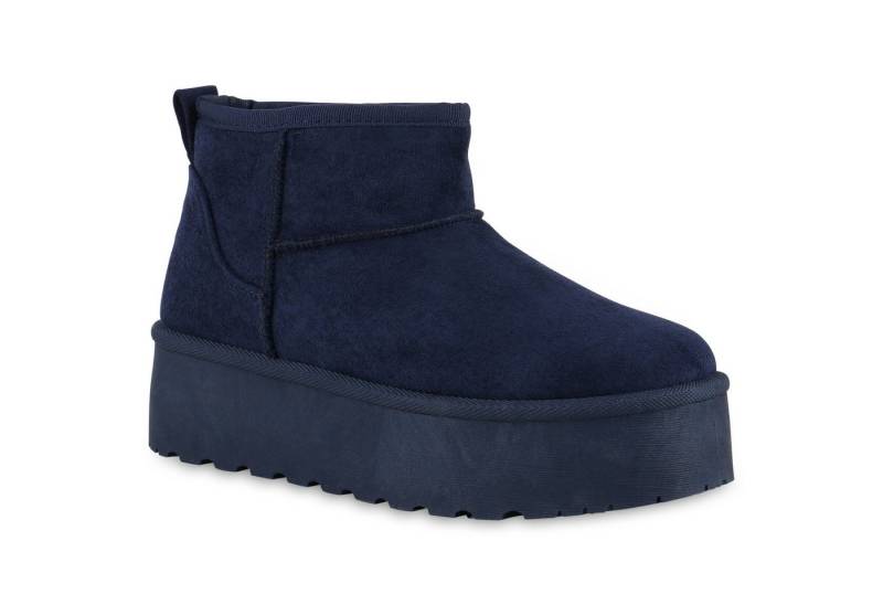 VAN HILL 840733 Plateaustiefelette Damen Warm Gefütterte Plateau Boots Bequeme Profi-Sohle von VAN HILL