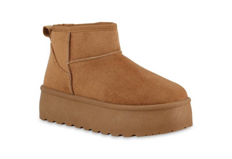 VAN HILL 840733 Plateaustiefelette Damen Warm Gefütterte Plateau Boots Bequeme Profi-Sohle von VAN HILL