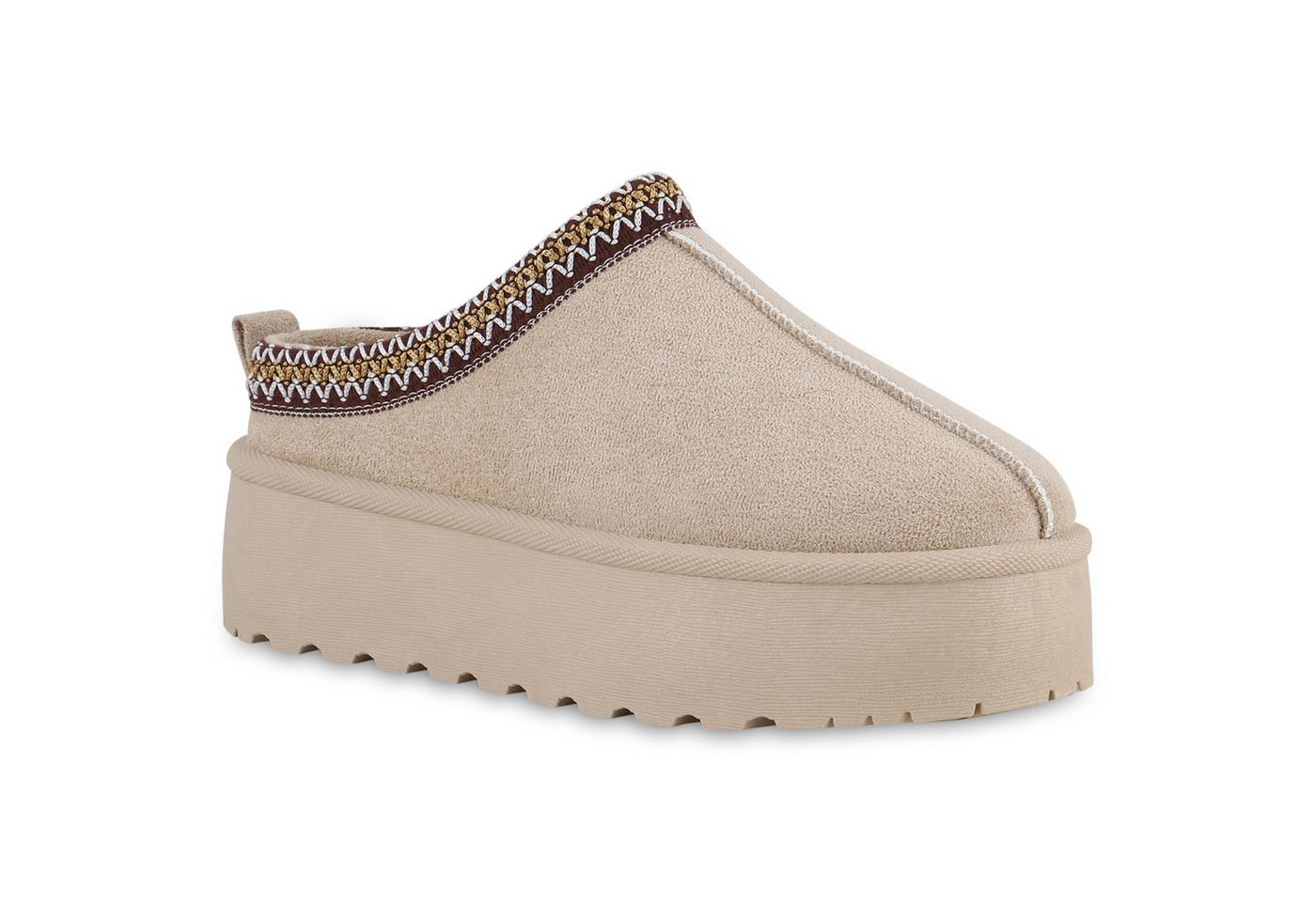 VAN HILL 840734 Hausschuh Damen Warm Gefütterte Pantoffeln Hausschuhe Bequeme Prints von VAN HILL