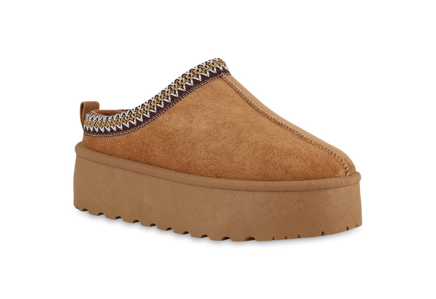 VAN HILL 840734 Hausschuh Damen Warm Gefütterte Pantoffeln Hausschuhe Bequeme Prints von VAN HILL