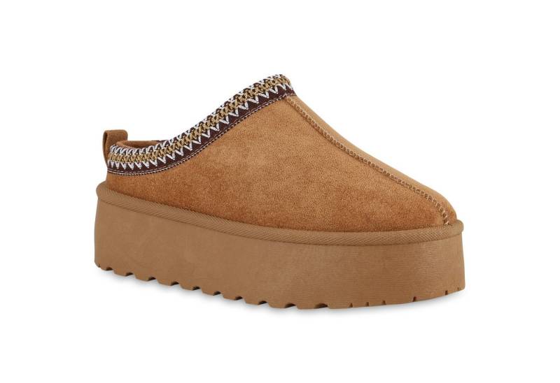 VAN HILL 840734 Hausschuh Damen Warm Gefütterte Pantoffeln Hausschuhe Bequeme Prints von VAN HILL