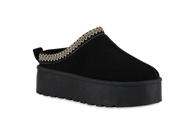 VAN HILL 840734 Hausschuh Damen Warm Gefütterte Pantoffeln Hausschuhe Bequeme Prints von VAN HILL