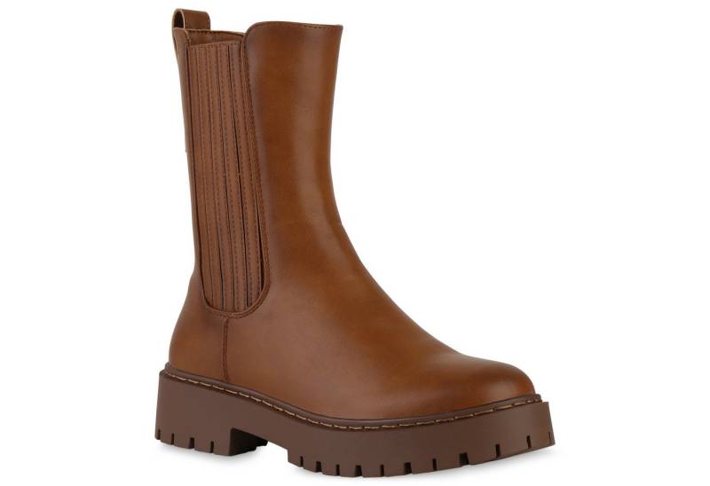VAN HILL 840740 Stiefel Damen Leicht Gefütterte Klassische Stiefel Plateau Vorne von VAN HILL