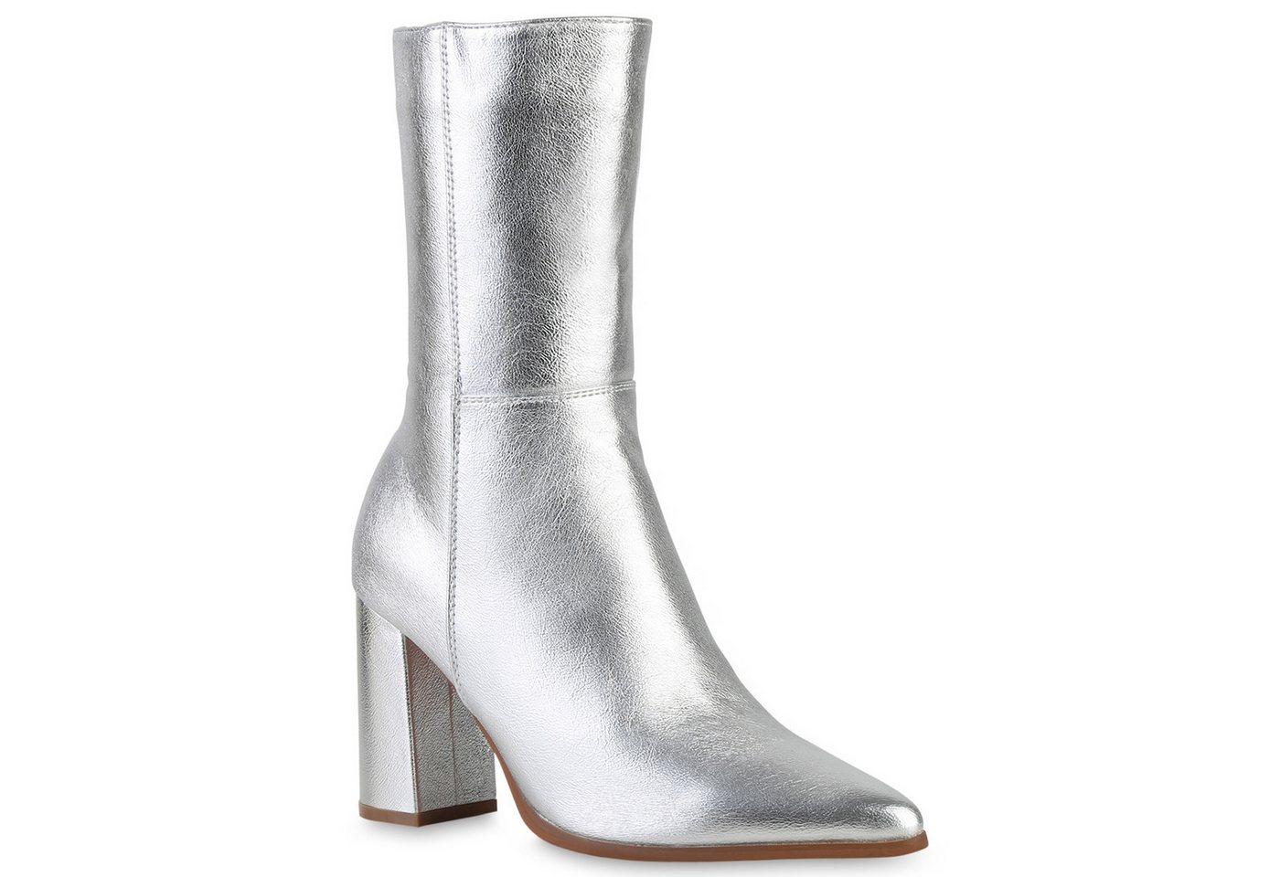 VAN HILL 840745 Stiefelette Damen Klassische Stiefeletten Spitze Basic Absatz- von VAN HILL