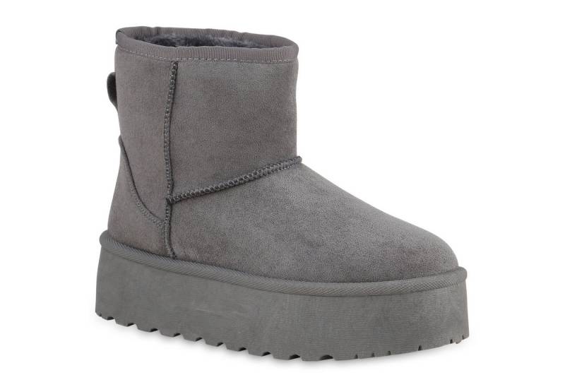 VAN HILL 840754 Winterstiefelette Damen Warm Gefütterte Winter Boots Bequeme Profil-Sohle von VAN HILL