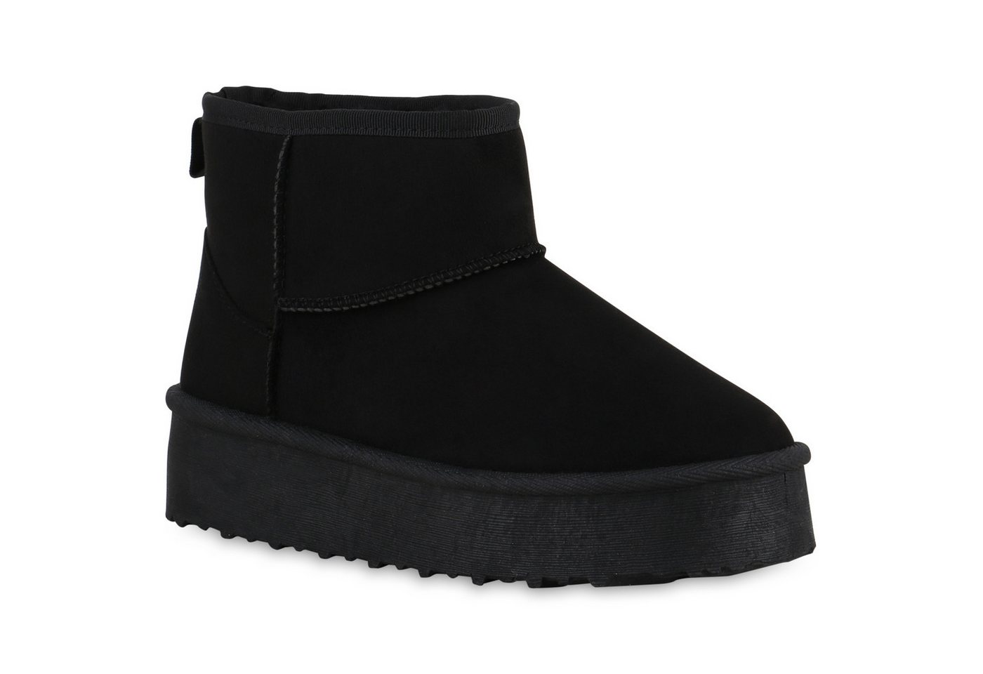 VAN HILL 840765 Winterstiefelette Damen Warm Gefütterte Winter Boots Profil-Sohle Plateau- von VAN HILL