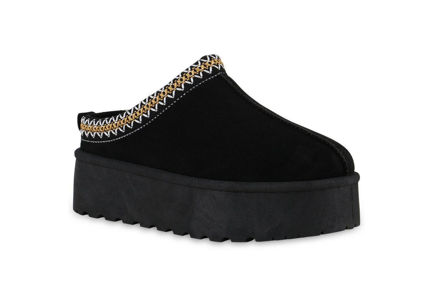 VAN HILL 840784 Hausschuh Damen Warm Gefütterte Pantoffeln Hausschuhe Bequeme Prints von VAN HILL