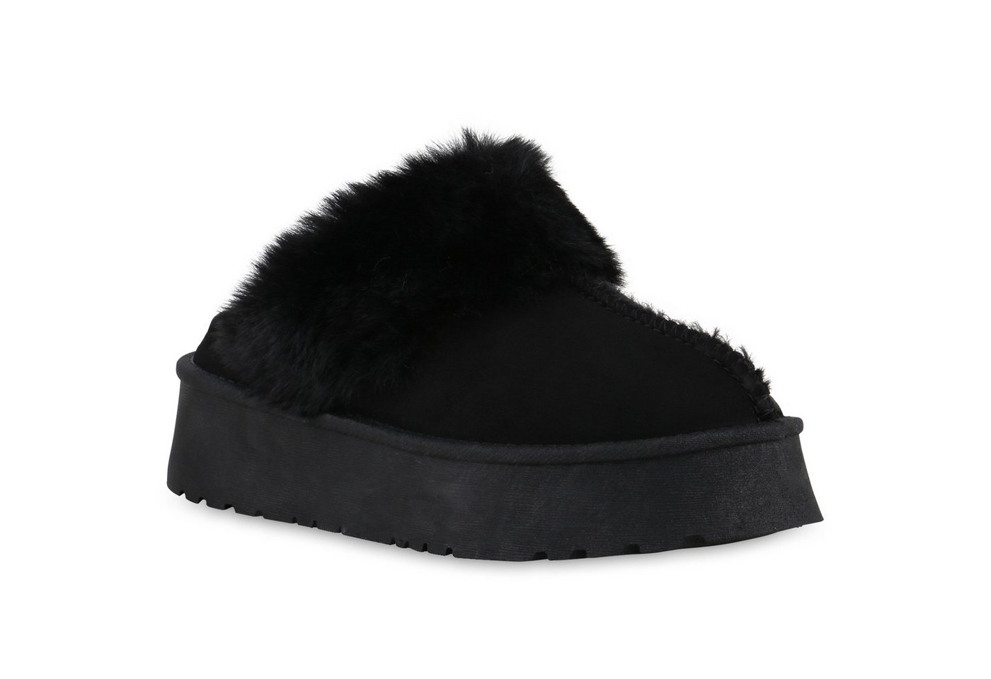 VAN HILL 840791 Hausschuh Damen Warm Gefüttert Pantoffeln Hausschuhe Bequem Kunstfell von VAN HILL