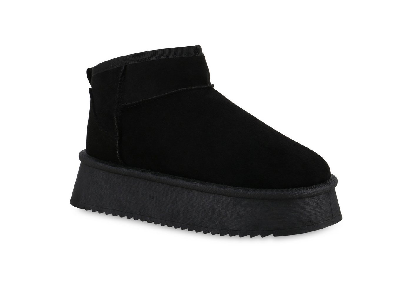 VAN HILL 840794 Plateaustiefelette Damen Warm Gefütterte Plateau Boots Profil-Sohle Plateau- von VAN HILL