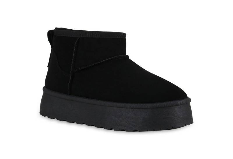 VAN HILL 840827 Winterstiefelette Damen Warm Gefütterte Winter Boots Bequeme Profil-Sohle von VAN HILL