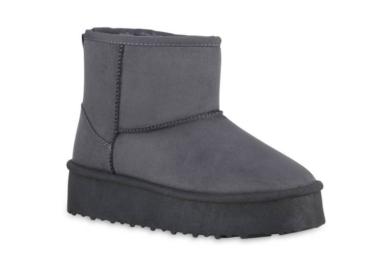 VAN HILL 840856 Winterstiefelette Damen Warm Gefüttert Winter Boots Stiefeletten Profil-Sohle von VAN HILL