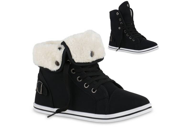 VAN HILL 840858 Sneaker Damen Warm Gefüttert Sneaker High Bequem Schnürer Schnallen von VAN HILL