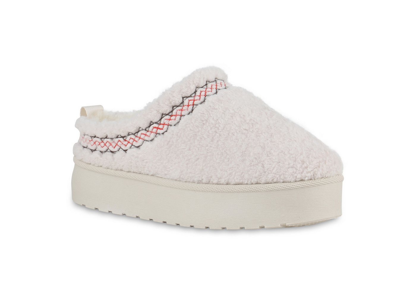 VAN HILL 840864 Hausschuh Damen Warm Gefütterte Pantoffeln Hausschuh Bequem Kunstfell von VAN HILL