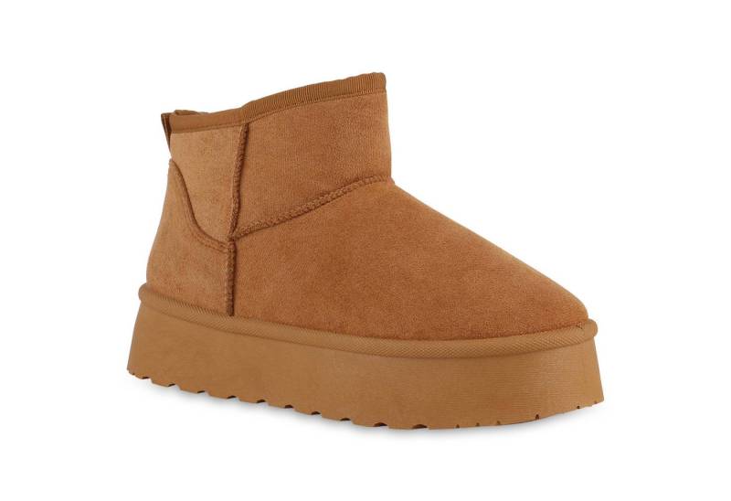 VAN HILL 840874 Winterstiefelette Damen Warm Gefütterte Winter Boots Bequeme Profil-Sohle von VAN HILL