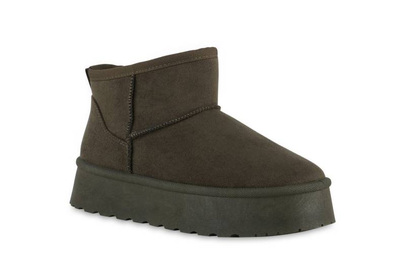 VAN HILL 840874 Winterstiefelette Damen Warm Gefütterte Winter Boots Bequeme Profil-Sohle von VAN HILL