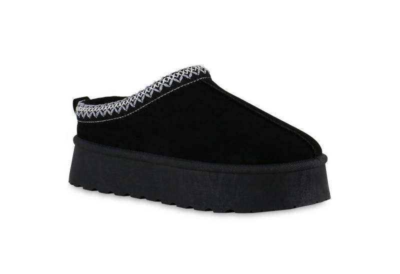 VAN HILL 840875 Hausschuh Damen Warm Gefütterte Pantoffeln Hausschuhe Bequeme Prints von VAN HILL