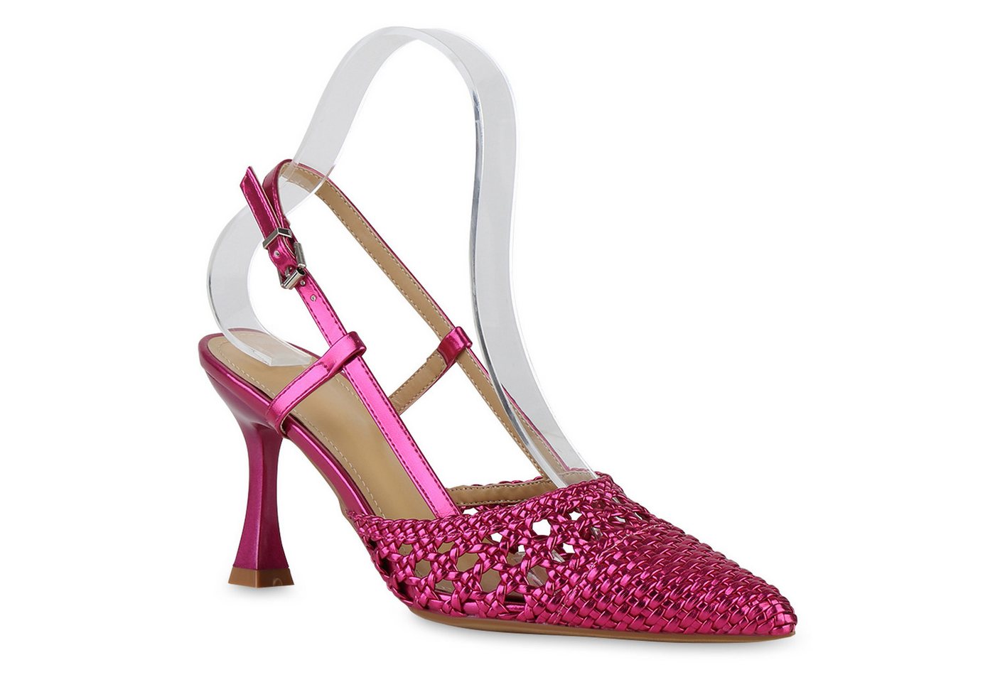 VAN HILL 840882 Slingpumps Damen Slingpumps Pumps Stiletto Basic Party Absatz- von VAN HILL