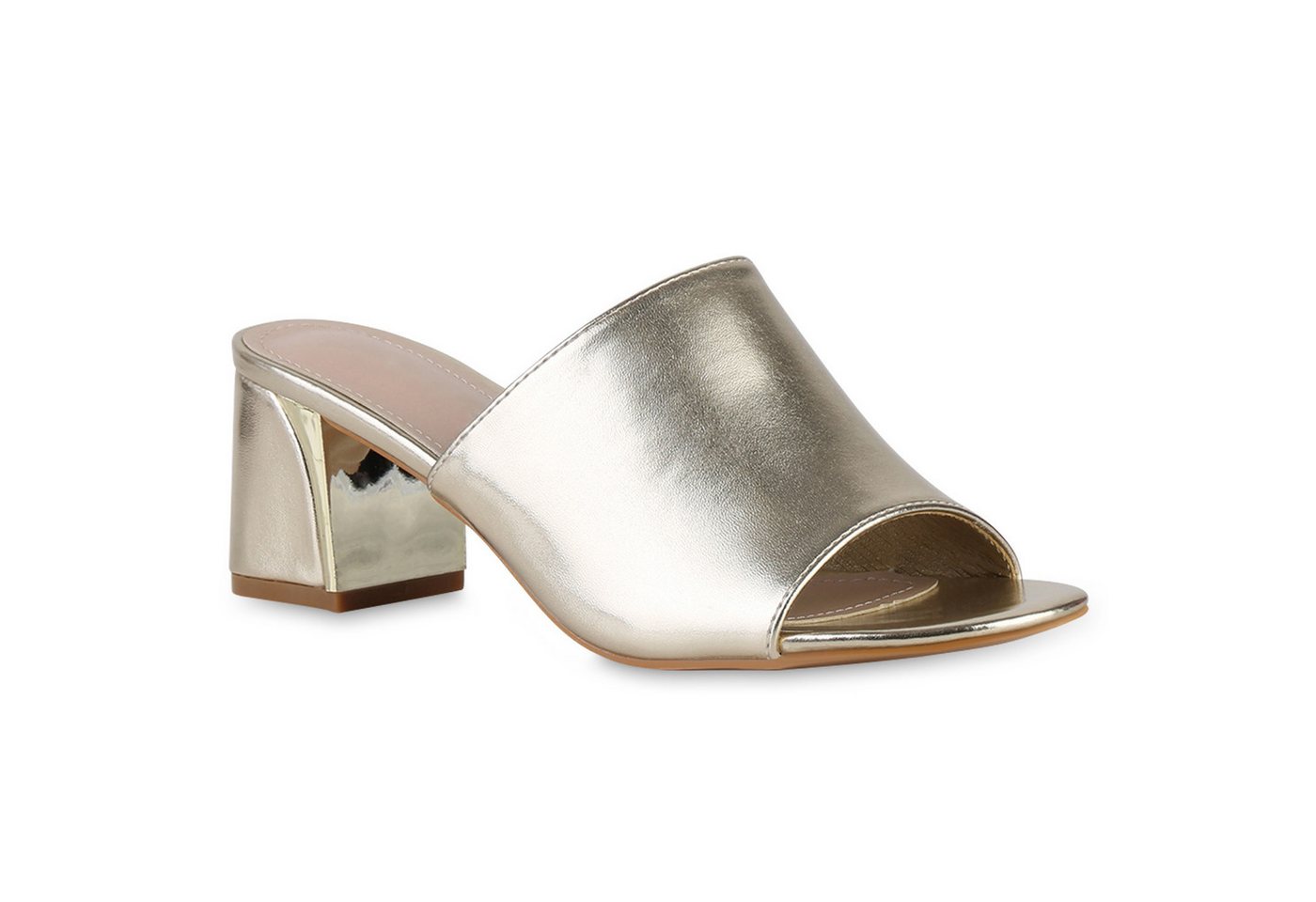 VAN HILL 840884 Sandalette Damen Pantoletten Sandaletten Klassische Basic Blockabsatz von VAN HILL