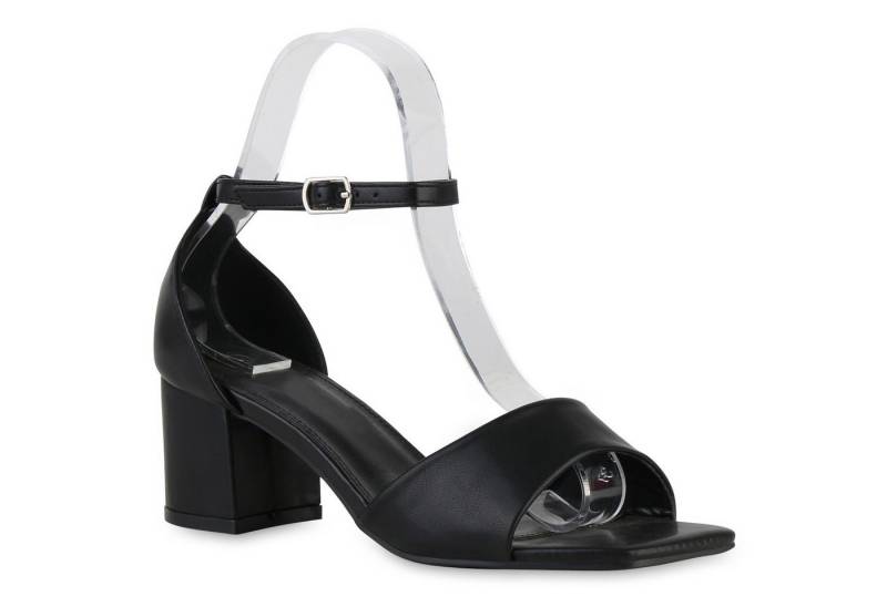 VAN HILL 840917 Sandalette Damen Klassische Sandaletten Basic Leder-Optik Elegante von VAN HILL