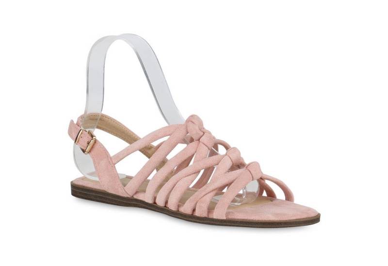 VAN HILL 840929 Riemchensandale Damen Riemchensandalen Sandalen Holzoptikabsatz Sommer von VAN HILL